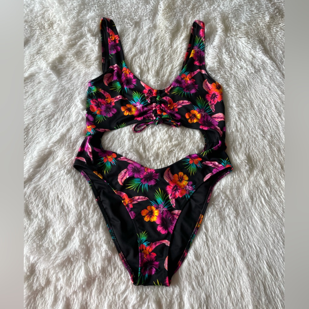 PINK Floral One Piece Swimsuit